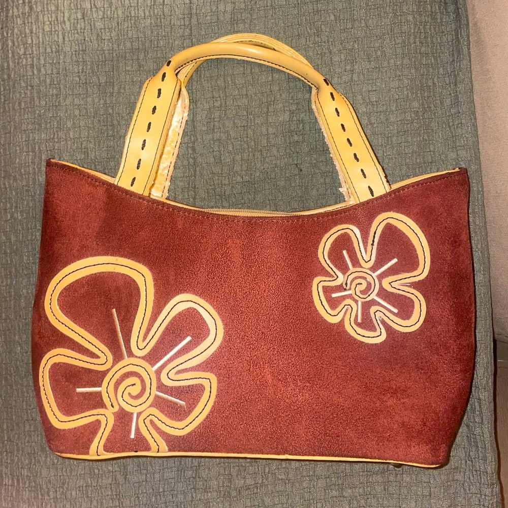 Small Flower Pattern Purse Red/Yellow